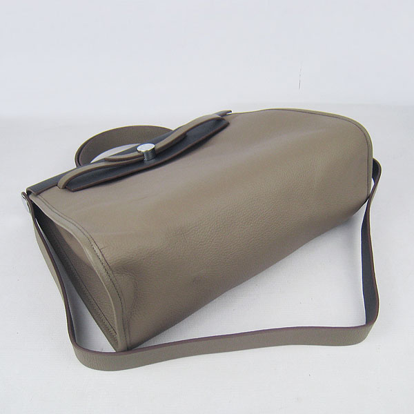 7A Replica Hermes Grey/Black Kelly 32cm Togo Leather Bag 60667